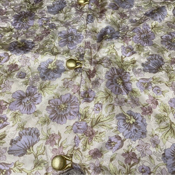 Martha Stewart Christmas tree skirt large floral satin gold purple details - Picture 5 of 6
